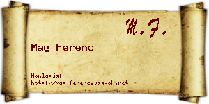 Mag Ferenc névjegykártya