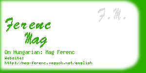 ferenc mag business card